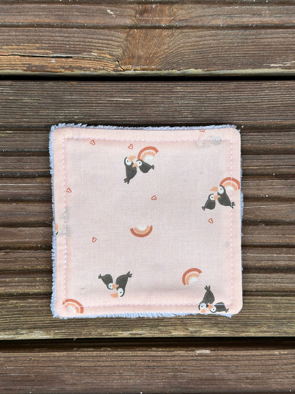 Miniature : Lingettes lavables doublées éponge ( à l'unité ) - motifs enfants blanc jaune