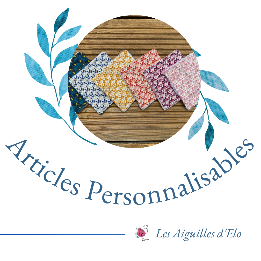 Lingettes lavable doublée éponge (lot de 5) - tissus personnalisés