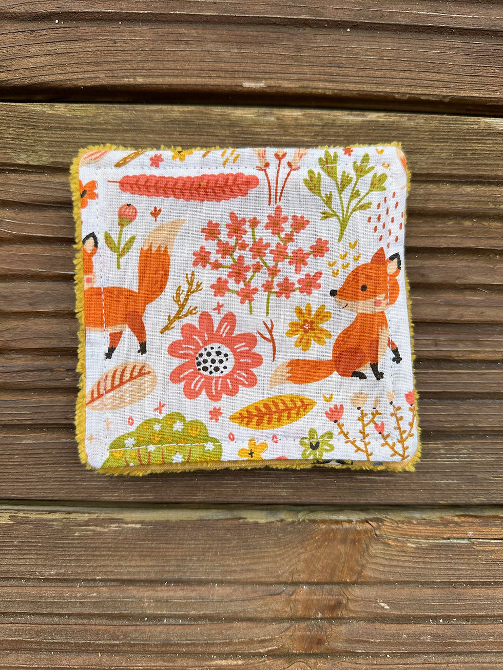Miniature : Lingettes lavables doublées éponge ( à l'unité ) - motifs enfants blanc jaune