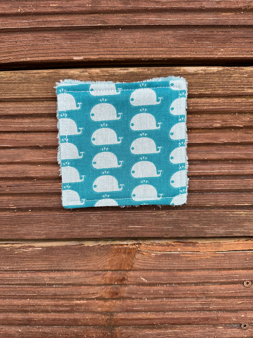 Miniature : Lingettes lavables doublées éponge ( à l'unité ) - motifs enfants bleu marron