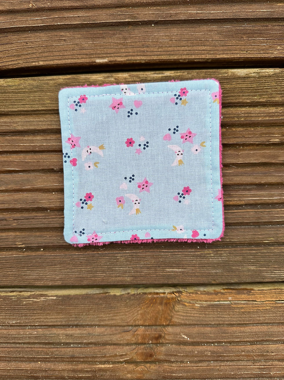 Miniature : Lingettes lavables doublées éponge ( à l'unité ) - motifs enfants bleu marron