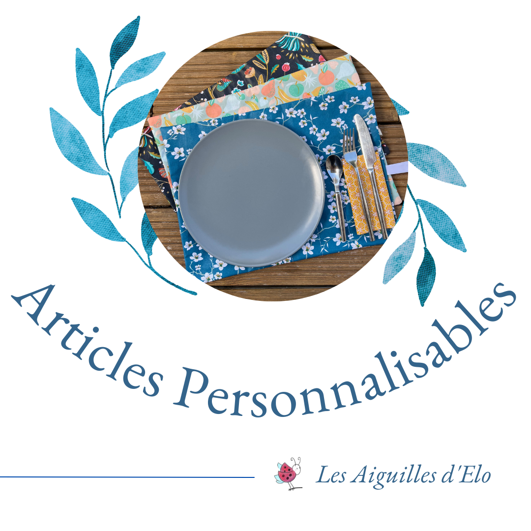 Set de table nomade (à l'unité) - tissu personnalisé