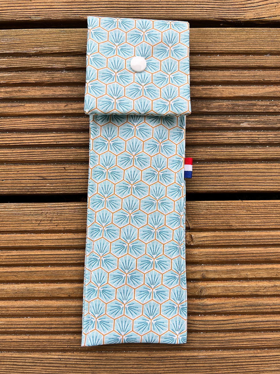 Miniature : Pochette nomade pour brosse à dent en coton enduit (à l'unité)