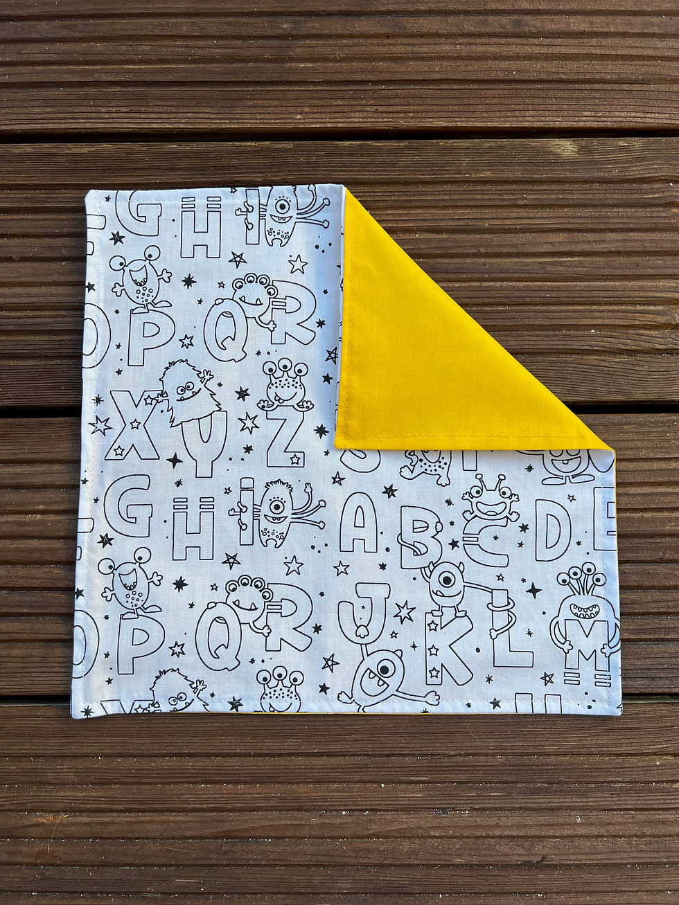 Miniature : Serviette à colorier doublée en coton (à l'unité)