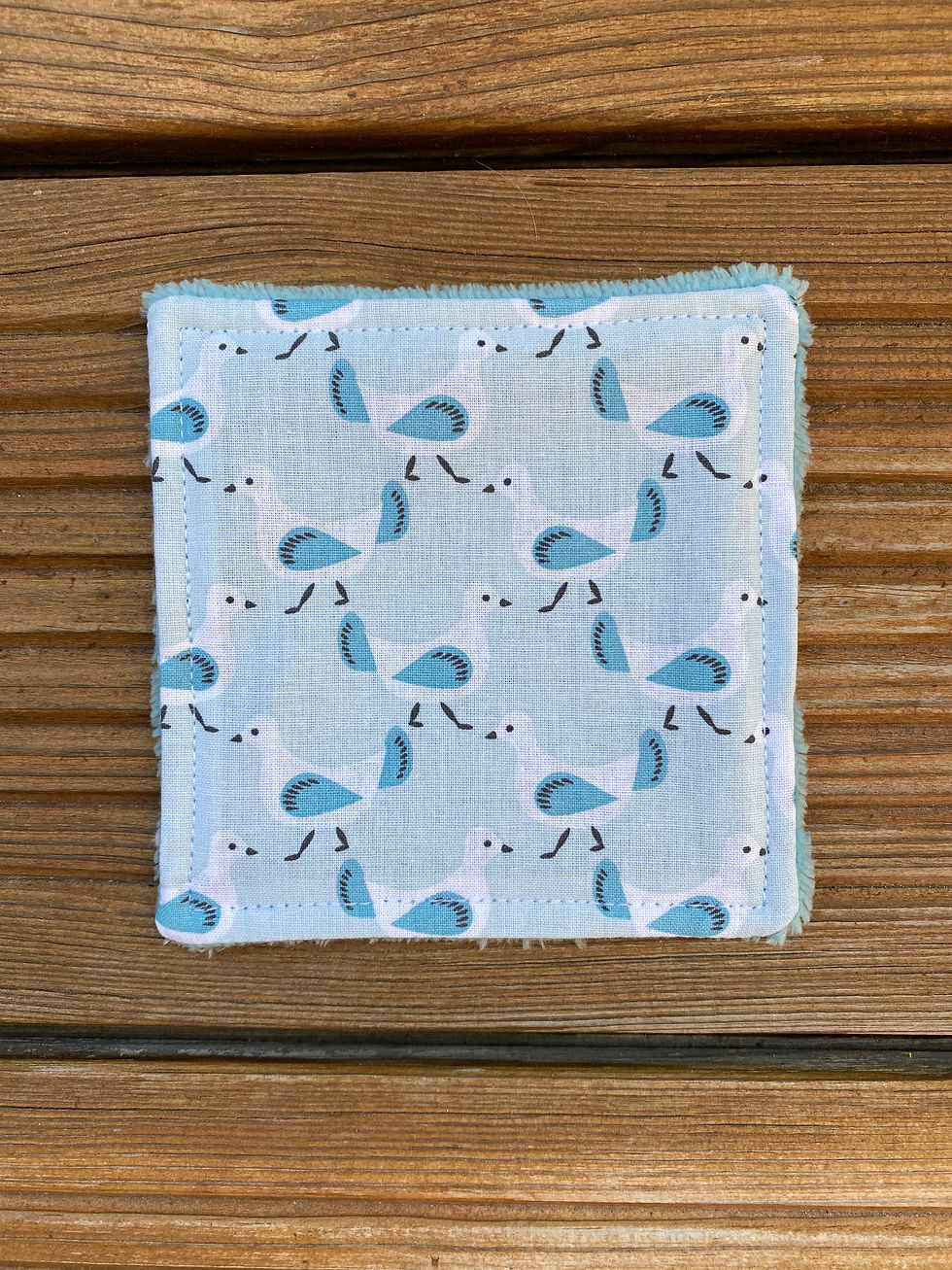 Miniature : Lingettes lavables doublées éponge ( à l'unité ) - motifs enfants bleu marron