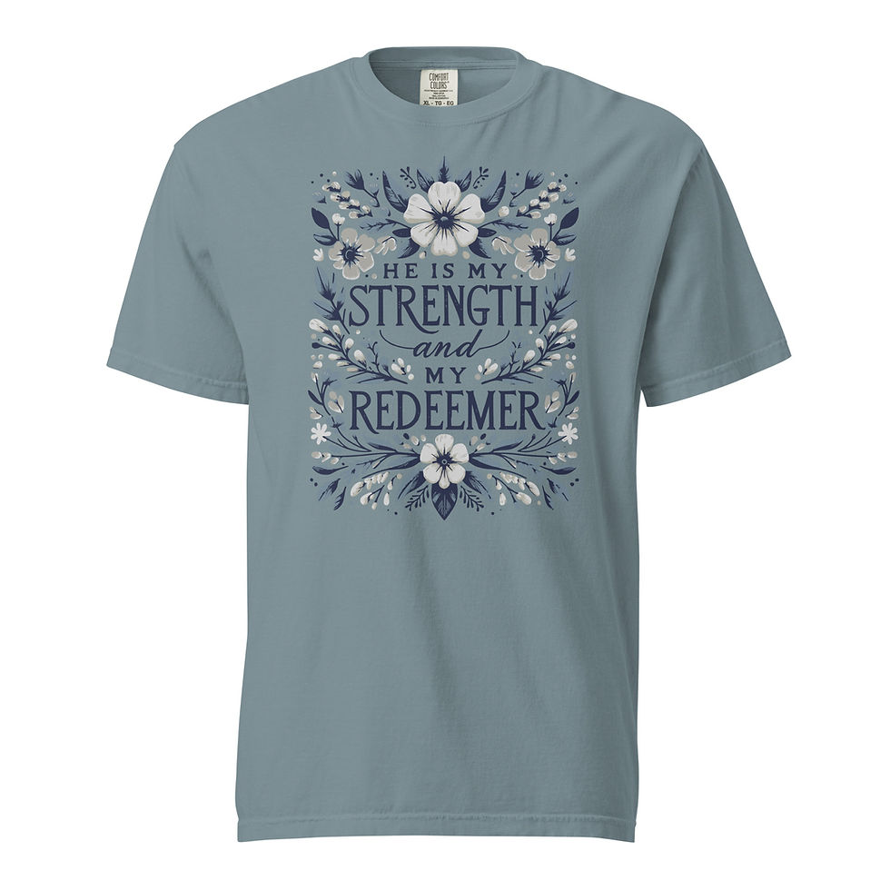 Thumbnail: Strength and Redeemer - Unisex garment-dyed heavyweight t-shirt