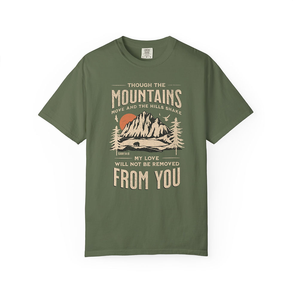 Thumbnail: Mountains - Will Not Be Moved from You - Unisex Garment-Dyed T-shirt