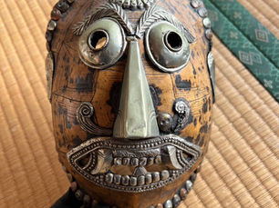 チベット チベタン スカルお面 アンティーク タートルマスク 民族工芸品