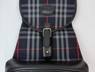 BURBERRY バーバリー リュック ノバチェック キャンバス レザー ネイビー