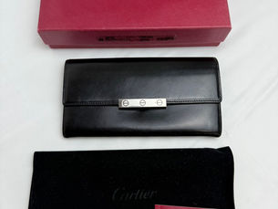 Cartier カルティエ ラブコレクション インターナショナル ウォレット 2つ折長財布 レザー 黒 ブラック