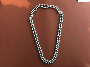 シルバーパール 真珠 ネックレス 7.1mm シルバー925×パール