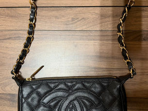 CHANEL シャネル チェーン ショルダーバッグ ブラック キャビアスキン