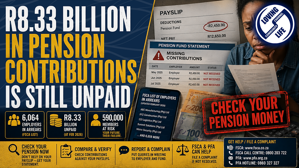 R8.33 Billion in Pension Contributions Is Still Unpaid