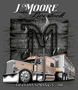 Custom T-shirt artwork for J Moore Livestock
