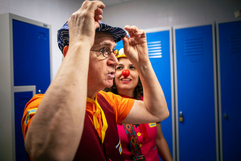 Les Givrés du Plumeau à l'EHPAD de l'hôpital de Monségur. ©Atelier Pallagès
