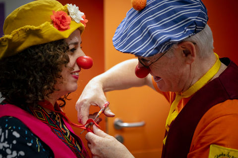 Les Givrés du Plumeau à l'EHPAD de l'hôpital de Monségur. ©Atelier Pallagès