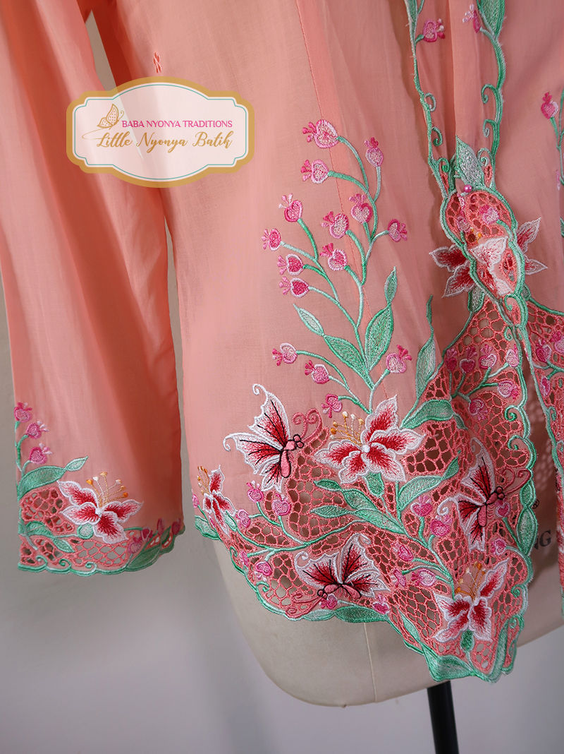 Thumbnail: size M C: Butterfly on Salmon Kebaya