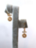 Thumbnail: Vintage: Earring Sunflower with intan, 750 gold