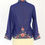 Thumbnail: Size M: Red Roses on Cobalt Blue Kebaya