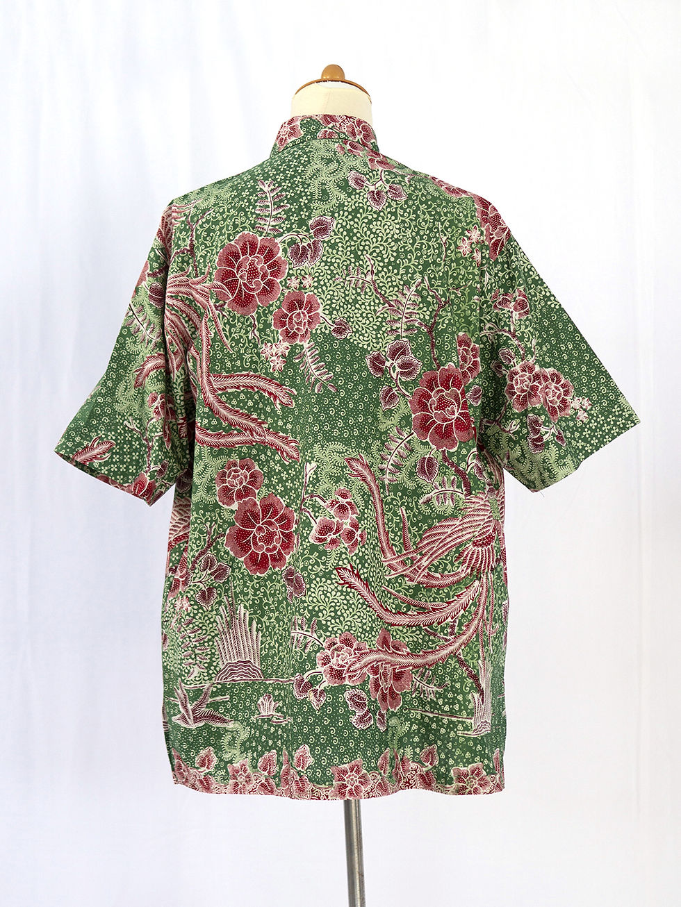 Thumbnail: HDMS: Size XXL Hand-print Bird in Green. Cotton. No Lining