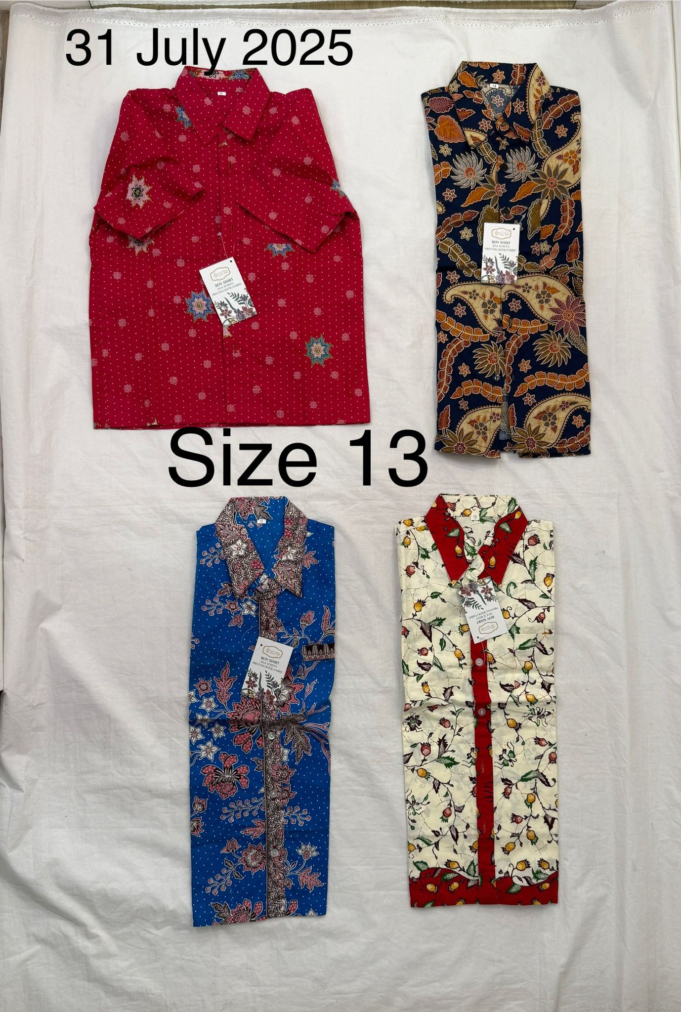 Size 13: Stylish Traditional Boy's Batik Shirt