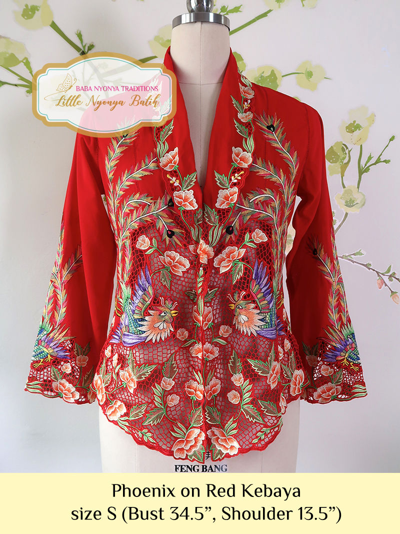 Size S Lux: Phoenix on Red Kebaya