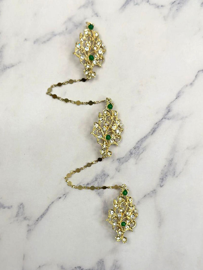 Kerosang Vintage Style Jade Leaf A