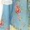 Thumbnail: Size XL: Vintage Red Peonies on Sky Blue Kebaya