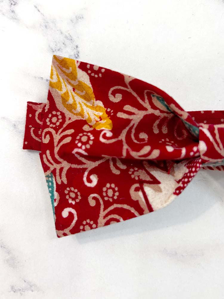 Thumbnail: Red (A) Stamp Batik Bow Tie