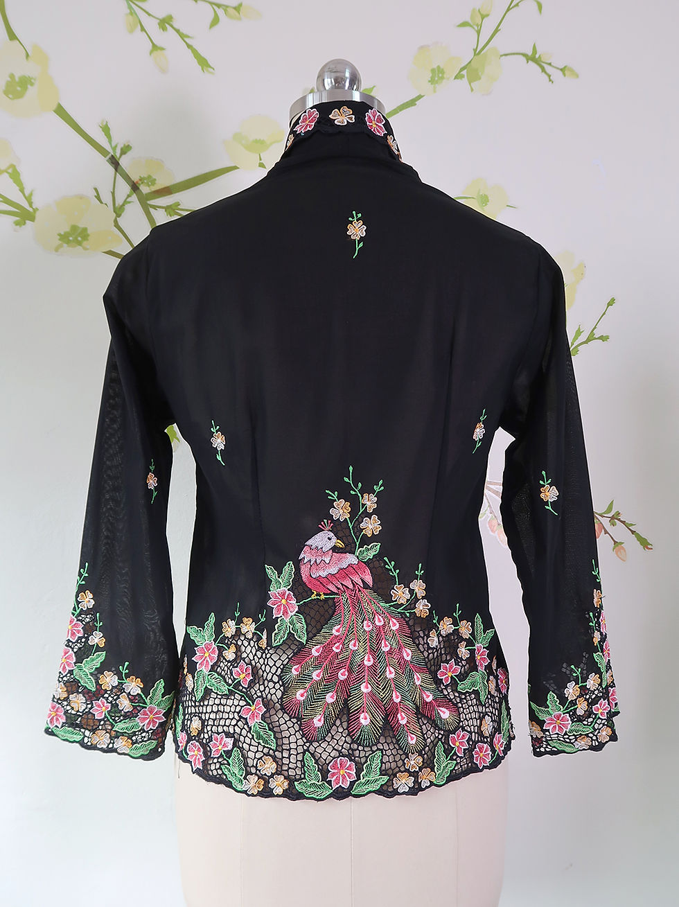 Thumbnail: Size S H: Peacock in Black Kebaya