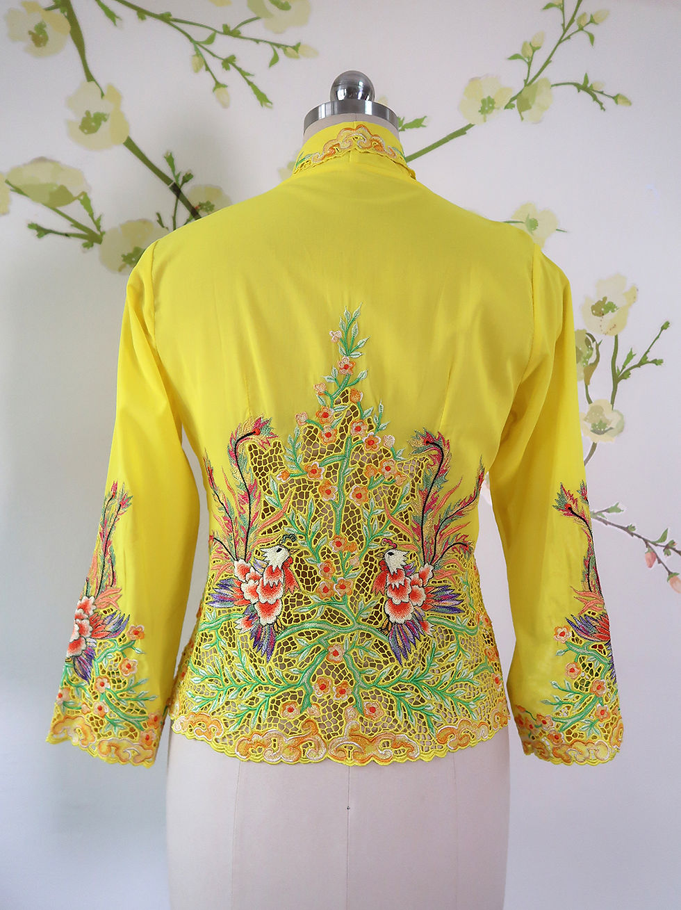 Thumbnail: Size S Lux: GOLD Phoenix on Yellow kebaya