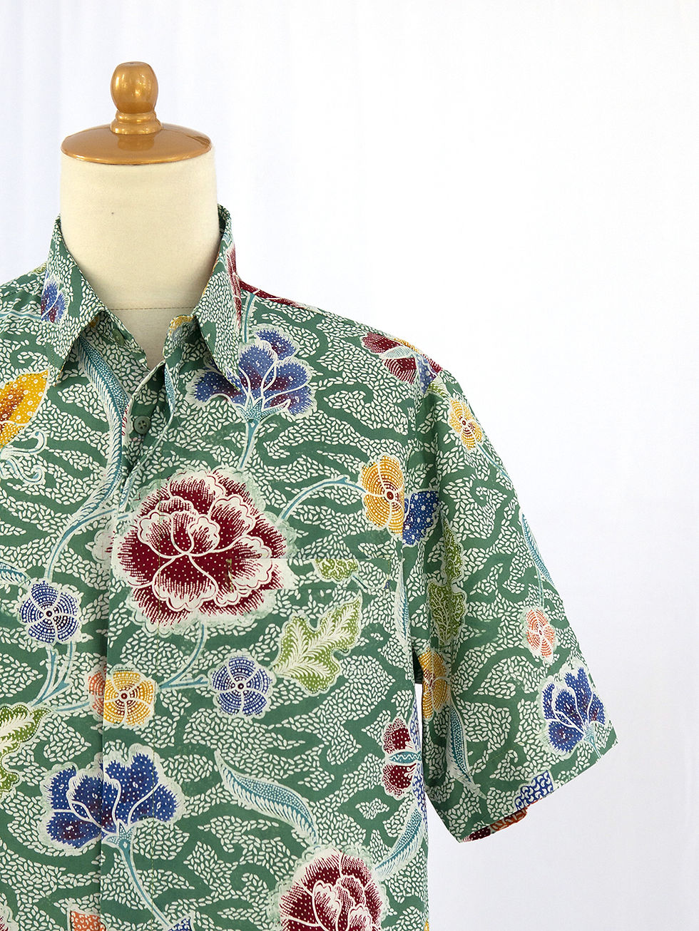 Thumbnail: SBMS:  size L Butterfly Green on Cotton. No Lining