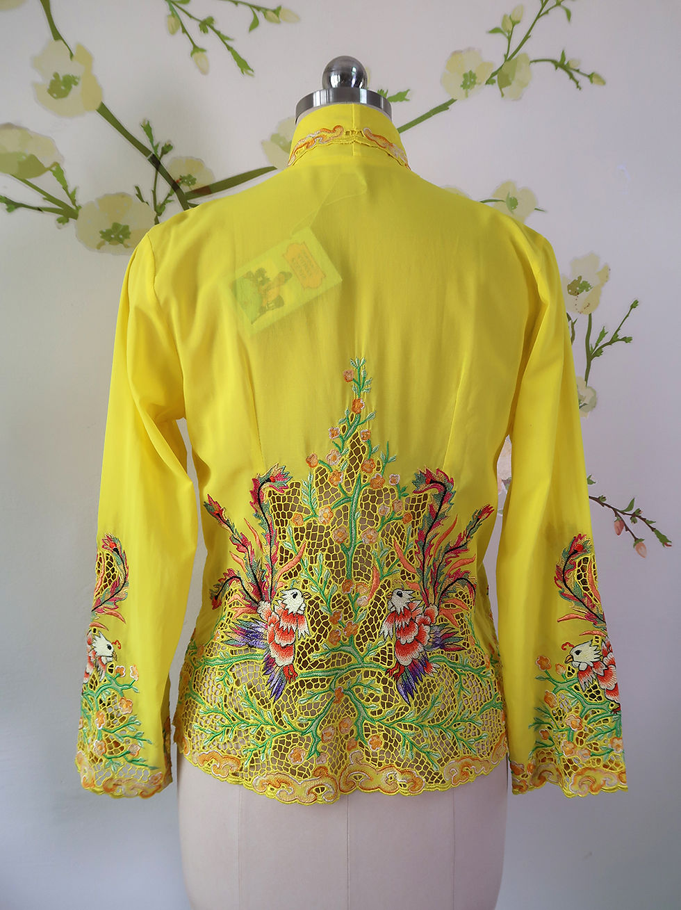 Thumbnail: Size M Lux: GOLD Phoenix on Yellow kebaya
