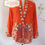 Thumbnail: Size XXL H: Peacock in Orange Kebaya
