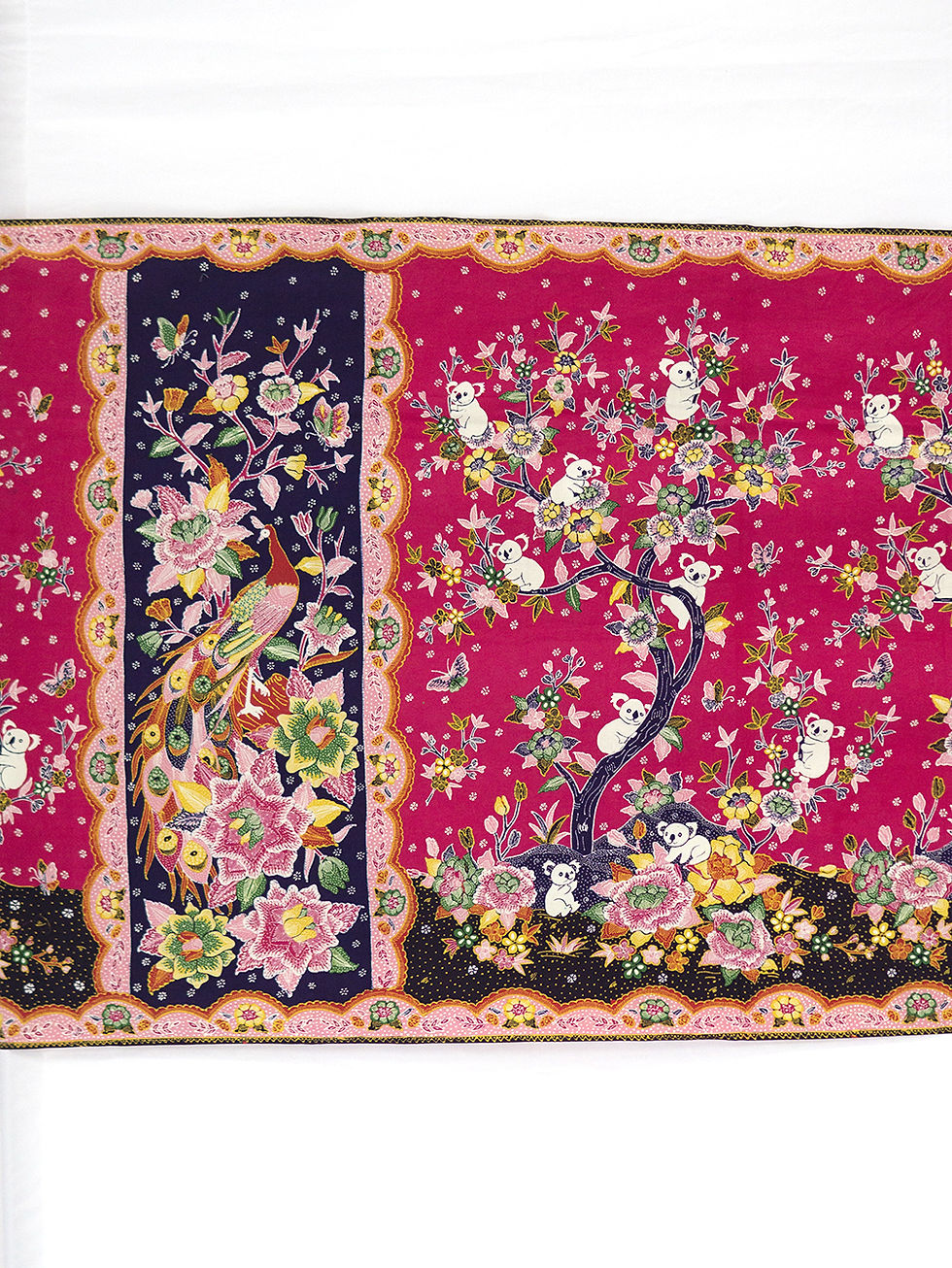 Thumbnail: Hand-drawn Batik Sarong Koala in Dark Pink