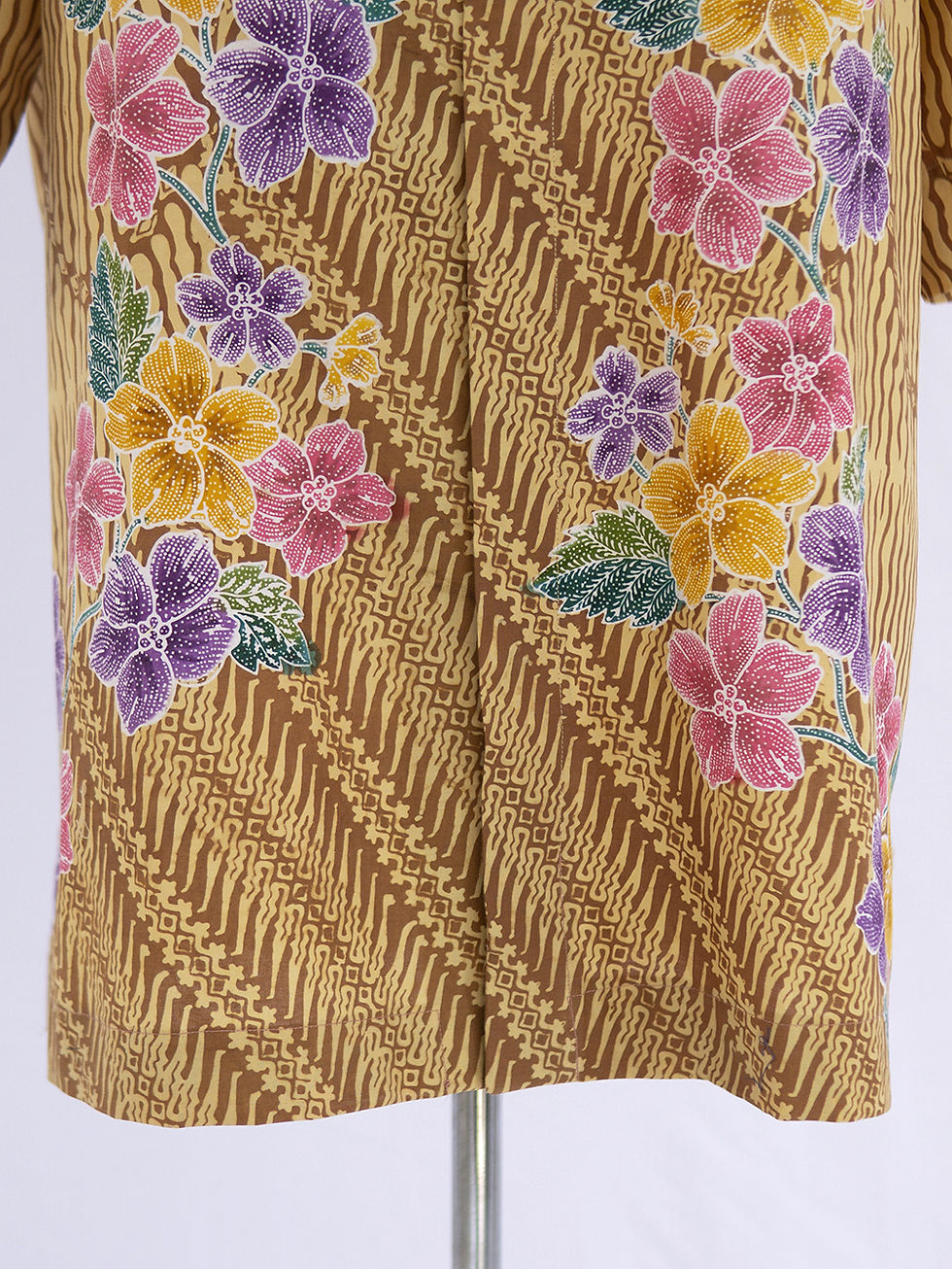Thumbnail: SBMS: size 4XL Colorful Flower on Mustard Cotton. No Lining