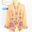 Thumbnail: Size L: Pink Roses on Peach Kebaya