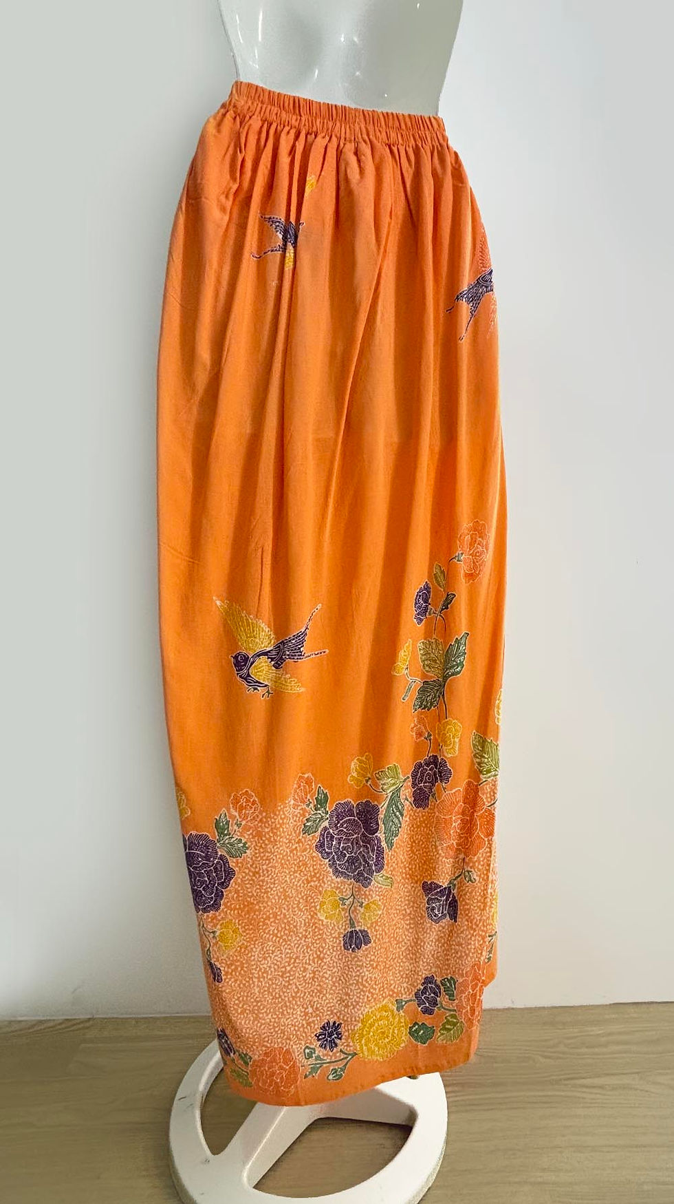 Thumbnail: Sarong Rubberised Skirt Light Orange. Size S-L