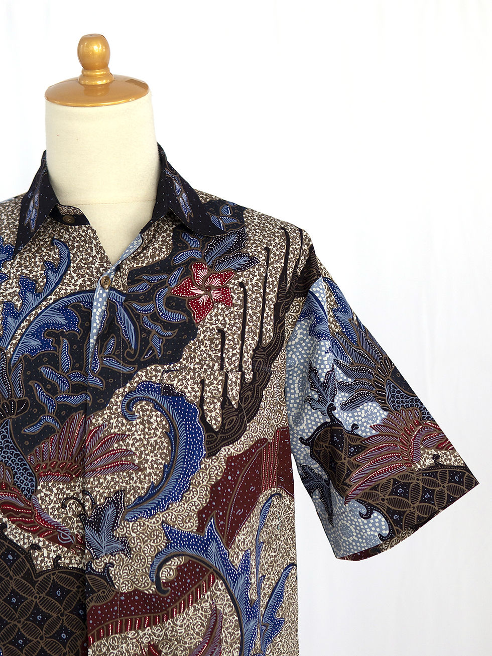 Thumbnail: HDMS: Size L Hand-drawn Bird Blue-Brown on Cotton. No Lining