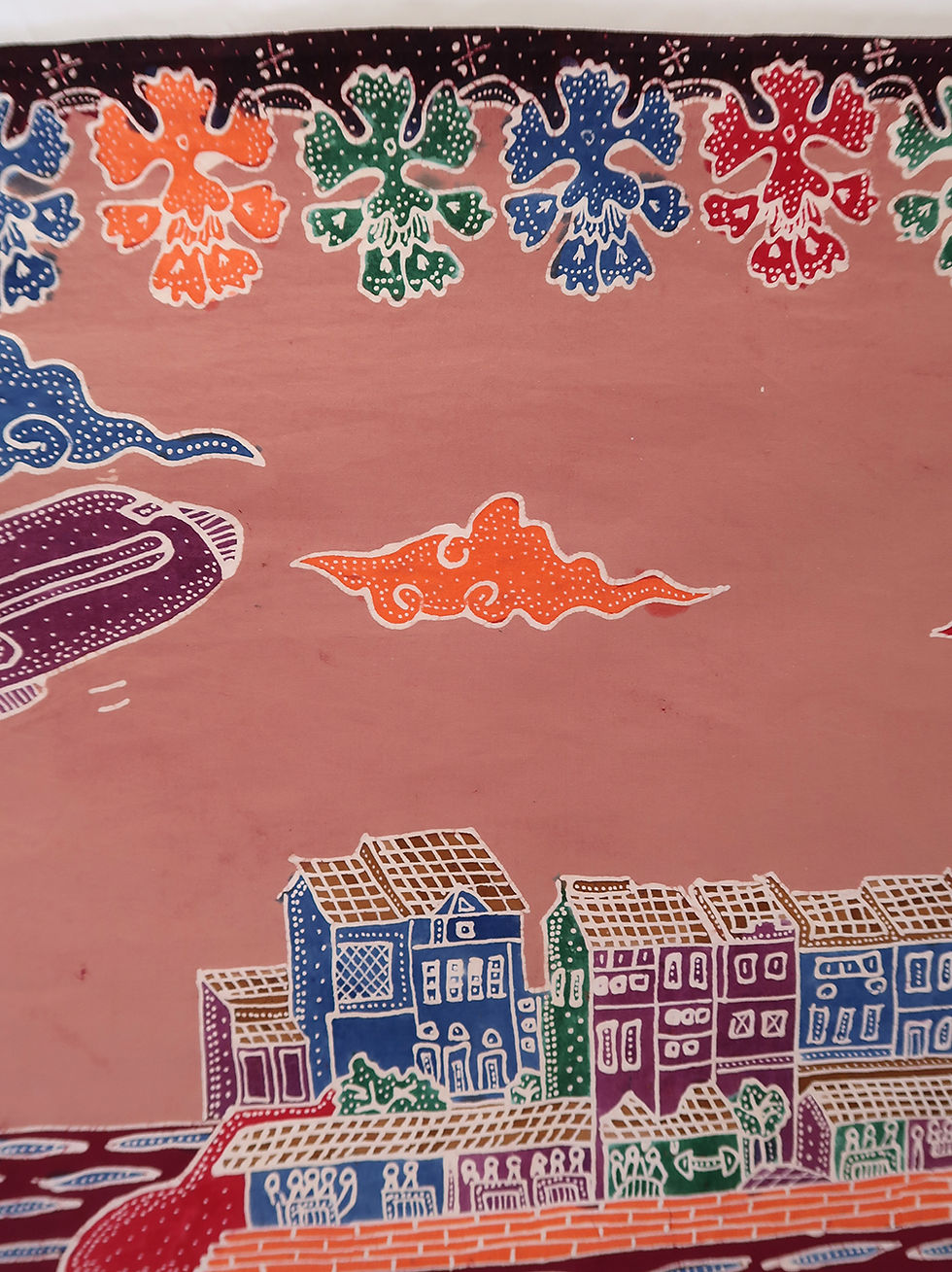 Thumbnail: Singapore: Hand-drawn Batik Sarong Black-Red