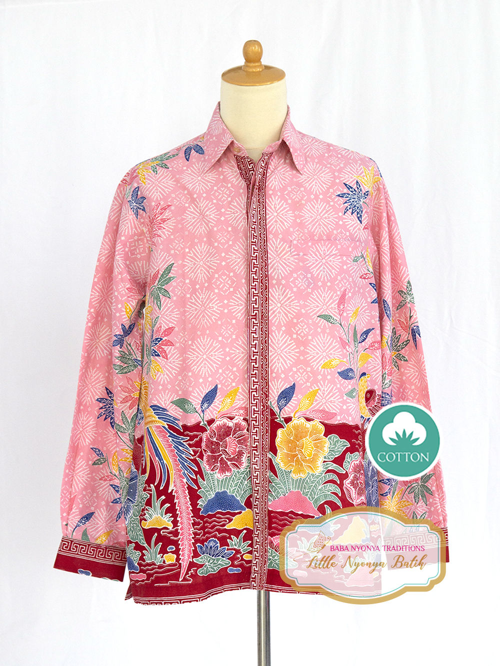 SBML: size L Bird Pink on cotton. No Lining.