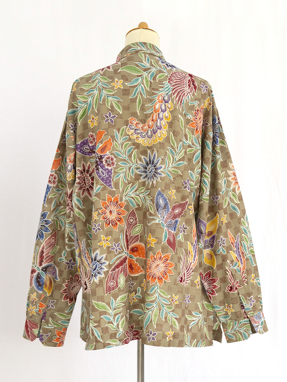 Thumbnail: SBML: size 4XL Peacock Pistschio on cotton. No Lining
