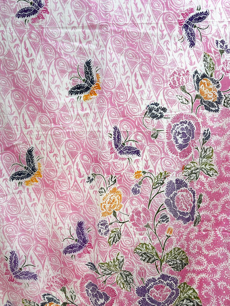 Thumbnail: Cotton Scarf Butterfly Peonies on Pink (Medium)