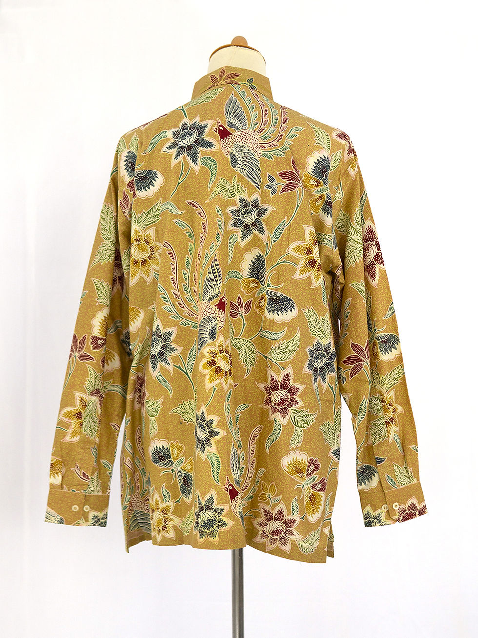 Thumbnail: HDML: Size XXL Hand-print Shirt Butterfly on Yellow cotton. Long