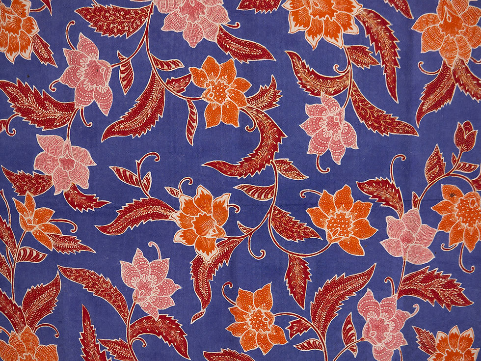 Thumbnail: Floral Blue Hand-Painted Shawl on Textured ATBM Silk