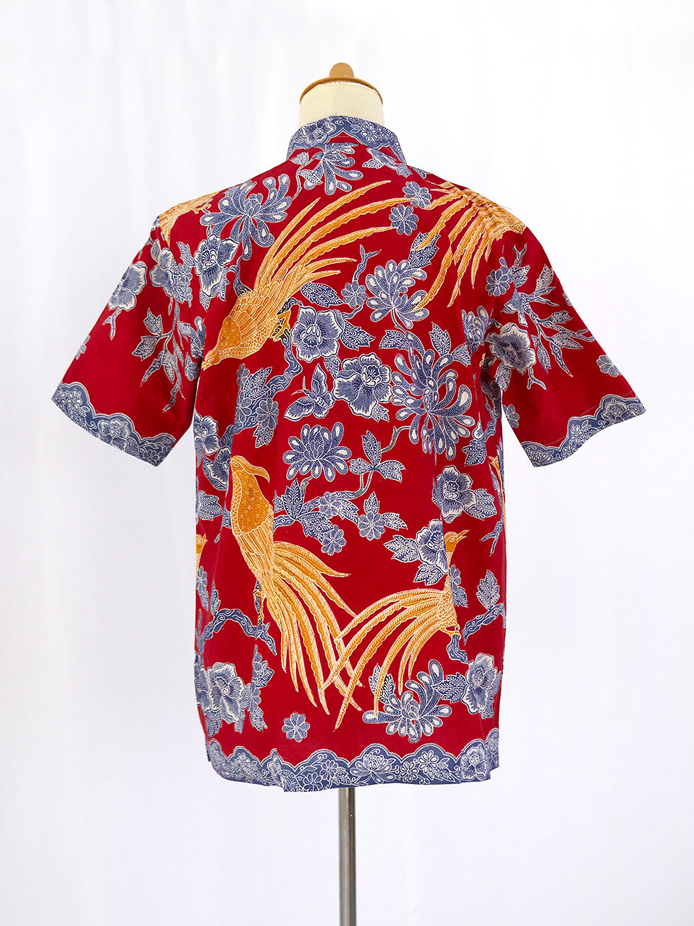 Thumbnail: SBMS: size L Bird of Paradise Red on Cotton. No lining
