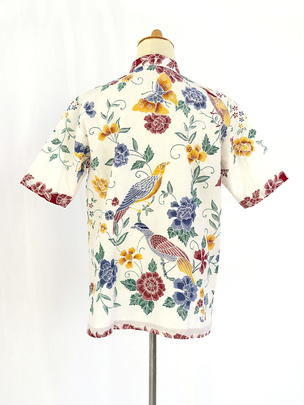 Thumbnail: SBMS: size L Birds White on Cotton. No lining