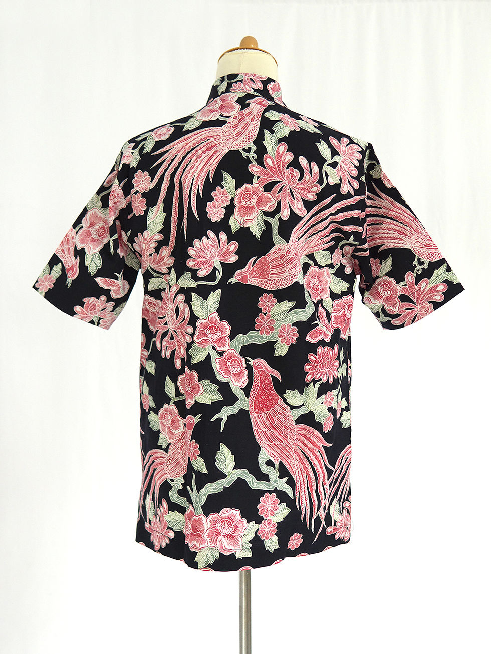 Thumbnail: SBMS: size L Pink Bird Black on Cotton. No Lining