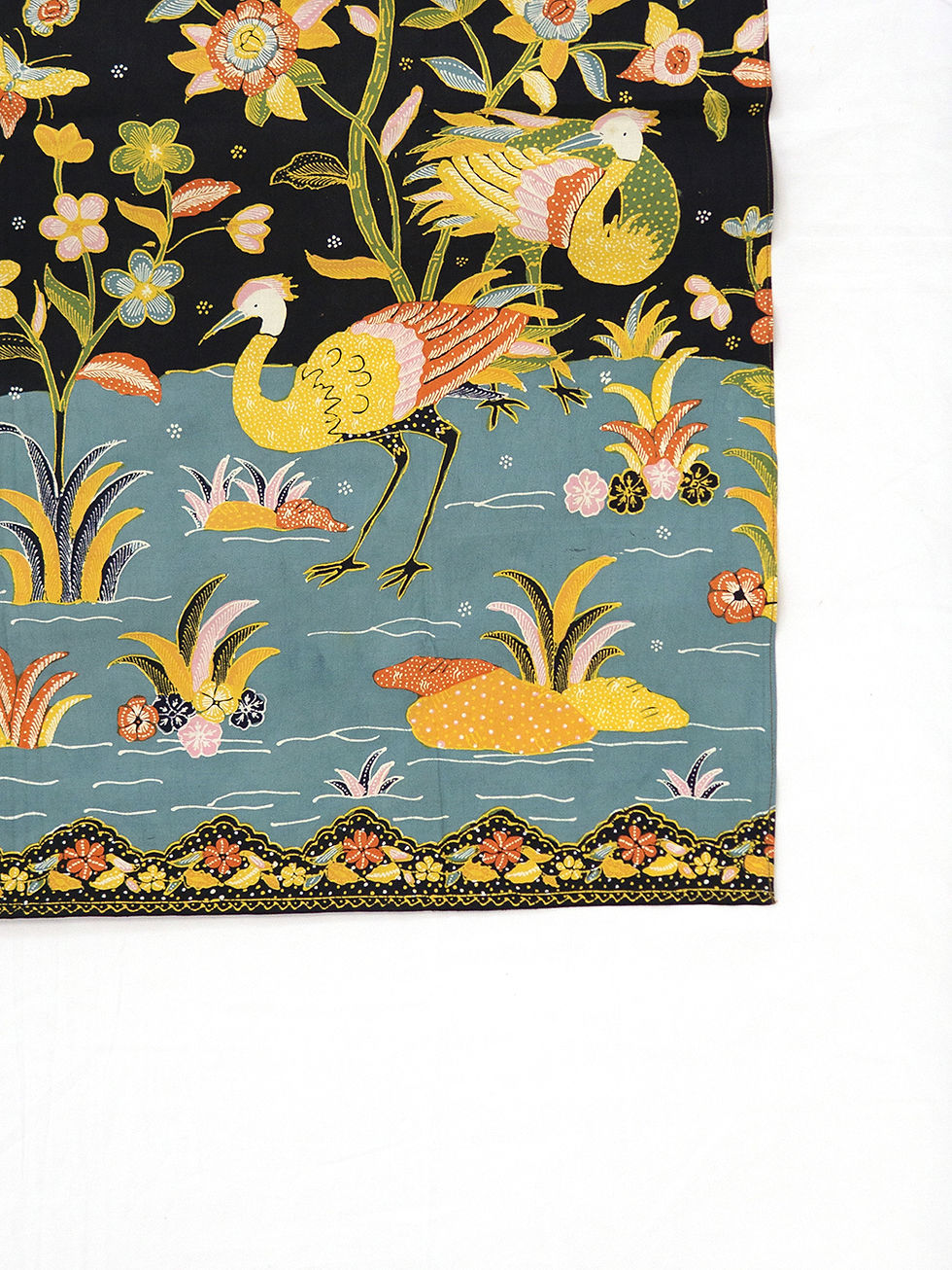 Thumbnail: Hand-drawn Batik Crane on Pink-Black