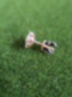 Thumbnail: Vintage: Round ear studs rose cut intan 750 gold 4.89gr